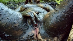 Red Riding Hood masturbates in forest mud