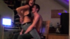 Amateur topless lapdance