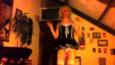 Crossdresser Dildo And Dance!