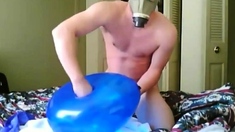 Blue Geo Balloon Humping Fuck Cum