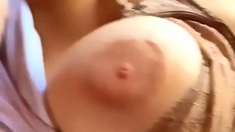 Big boob brunette masturbates on webcam