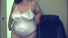 bbw granny in sexy satin body