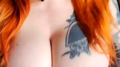 Great Big Boobs On Masturbating Redhead