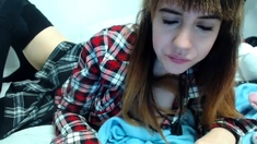 Redhead Teen In Stockings Webcam Toying