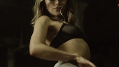 Big ass babe strips in basketball court