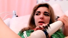 Masturbating loving babe solo toy plays with enthusiasm