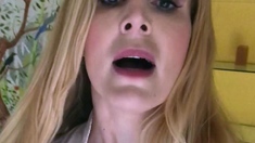 Cute amateur brunette naughty in solo jerking show on camera