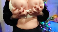 Amateur grabbing big boobs tease