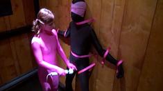 Amateur blonde gives great handjob