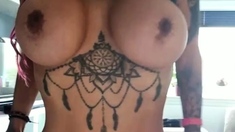 Great Big Boobs On Masturbating Redhead