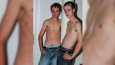 Two cute skinny boys doing striptease pic compilation