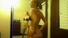 Dance! Teen does a mirror dance on webcam