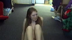 Young woman showing body on cam..