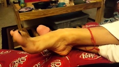 Asian footjob