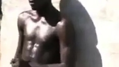 Str8 african men stroke public for money